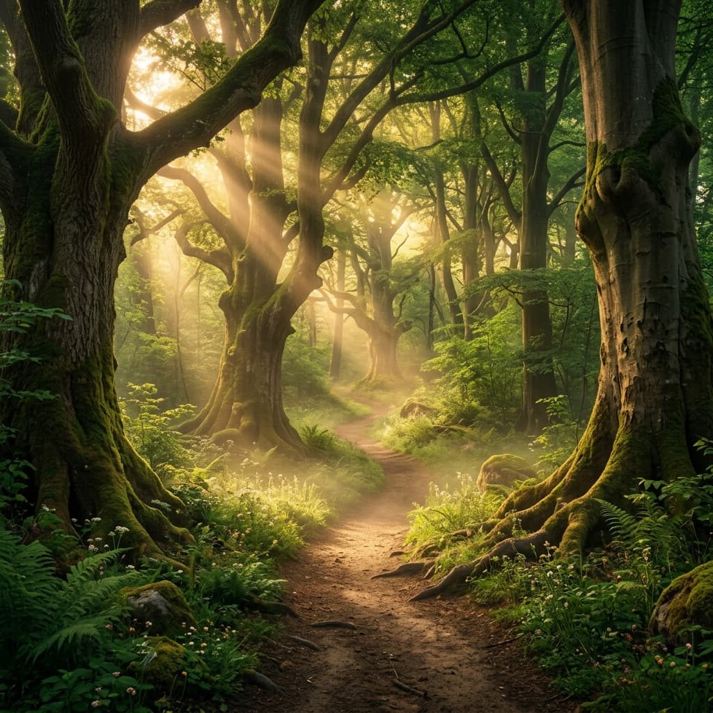 Sacred forest path — the journey within